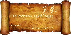 Fleischman Gyöngyi névjegykártya