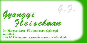 gyongyi fleischman business card