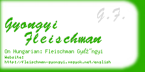 gyongyi fleischman business card